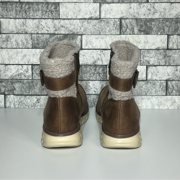 Skechers Slip Ins Womens 9.5 3M Scotchguard Vegan Leather Side Zip Boots - Picture 5 of 9